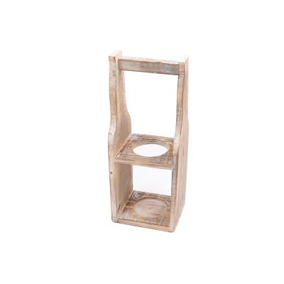 China Decorate 100%handmade Manufacturer Supplier Home Decorations Hand Carved Wooden Craft Wine Rack for sale