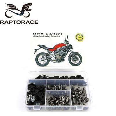 China Aftermarket Raptorace Fit For Yamaha MT07 FZ-07 FJ07 Aftermarket 10.9 Aftermarket Fairing Cover Bolt Mounting Fastener Bodywork Screw Kit Steel Clip Gasket Nut for sale