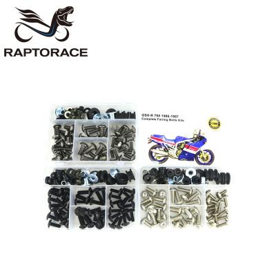 China Aftermarket Raptorace Fit For Suzuki GSX-R 750 1986-1987 Aftermarket Fairing Cover Bolt Kit Mounting Fastener Bodywork Screw Steel Clips 10.9 for sale