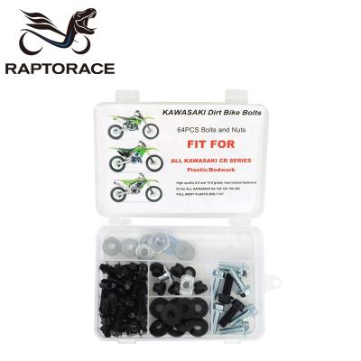 China Aftermarket Raptorace Fit For Kawasaki KX 100 125 250 500 Aftermarket Steel Bolt Retainer Screw Clip Gasket Nut 10.9 for sale