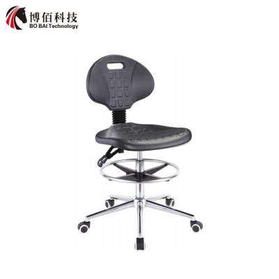 China Deluxe Polyurethane Cleanroom Lab Chair/Workbench Stool with Footring for sale