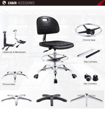 China Heavy Duty PU Laboratory Drafting Chair With Stainless Steel Footring bobai for sale