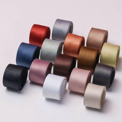 China From Qingdao Manufacturer Wholesale Pretty Ribbons Double 1 1/2 Inch Facial Hat and Garment Accessories Satin Viable Ribbons for sale