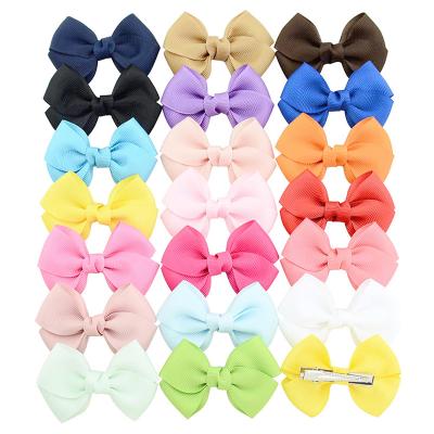 China Fashion New Arrival Cute Design Handmade Ribbon Flower Hairpins Kids Hair Accessories Clips Ribbons Bow Bowknot Wholesale for sale