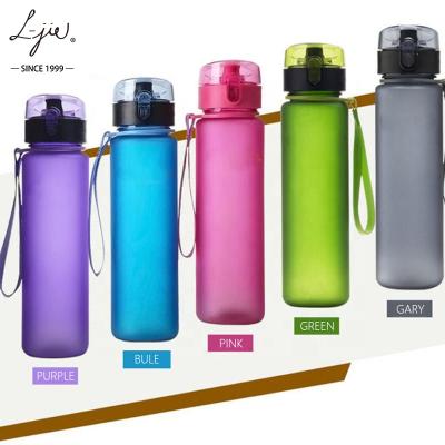 China Sustainable 480ml 560ml 850ml Customized Logo Accepted Frosted BPA Free Gym Sports Plastic Water Bottles for sale