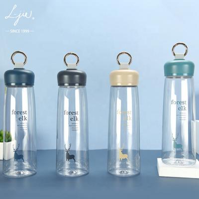 China Sustainable New Design Eco Friendly Glass Water Bottle With Silicon And Bamboo Sleeve Lid 630ml for sale