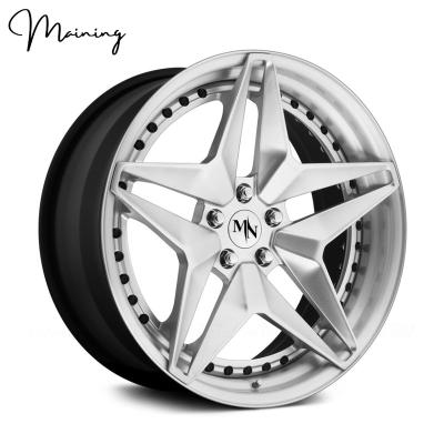 China 6061-T6 Aluminum Alloy Metal Lip Brushed Polish Purple 3 Piece Forged Alloy Rims Car Wire Spoke Rims Fits For Ferrari Porsche BMW Merceses Forged Rims for sale