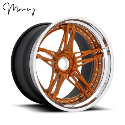 China 6061-T6 Maining 3-Piece Aluminum Deep Plate Forged Car Rims Custom Fits 16-22 Inch T6 Passenger Car Wheels 6061 For Porsche Mercedes Benz for sale