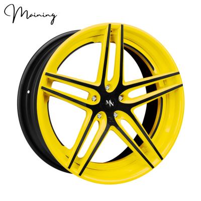 China Custom Colored Maining Aluminum 6061-T6 Five Spoke Rims Forged Racing Car Wheels For Audi RS5 Porsche BMW E46 E60 E90 Mercedes Benz Rims Wheels for sale