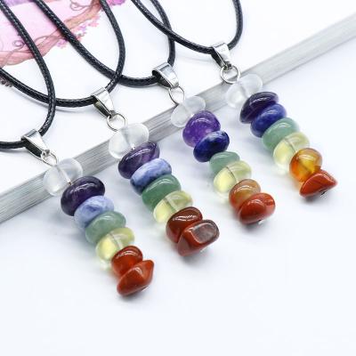 China Adjustable Natural Gemstone Necklace Reiki Quartz Jewelry Crystal Stone Pointed Pendant Necklaces Popular Healing CLASSIC For Women for sale