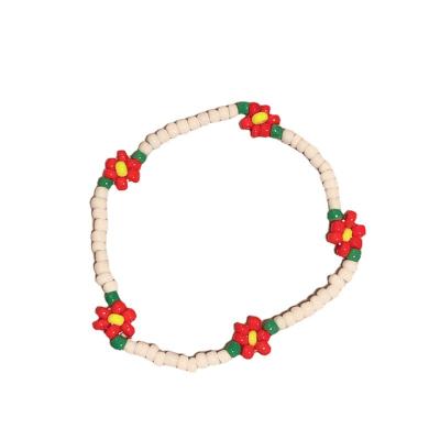 China CLASSIC Bohemian Rice Beads Personalized Color Bracelet Flower Rice Bead Stretch Colorful String Beaded Bracelet for sale