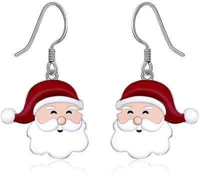 China Wholesale Bow CLASSIC Jingle Bell Santa Halloween Nightmare S925 Sterling Sliver Christmas Tree Snowflake Earrings For Women for sale