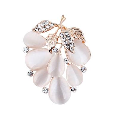 China Fashion Bangle Jewelry Rhinestone Alloy Grape Pin Brooch Opal Clothing Accessories for sale