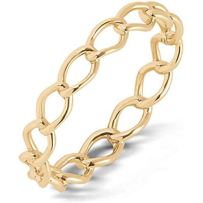 China Fashion Bracelet Jewelry 18K Gold Plated Sterling Silver Stackable Open Link Ring For Women Wear Tarnish-Resistant and Worry-Free Hypoallergenic for sale