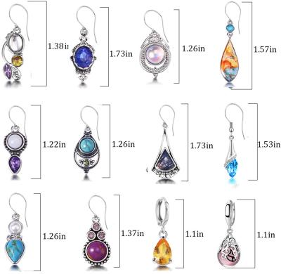 China Fashion Earrings Jewelry 12 Pairs Drop Dangle Earrings For Women Boho Jewelry Waterdrop Earrings Set For Girls for sale