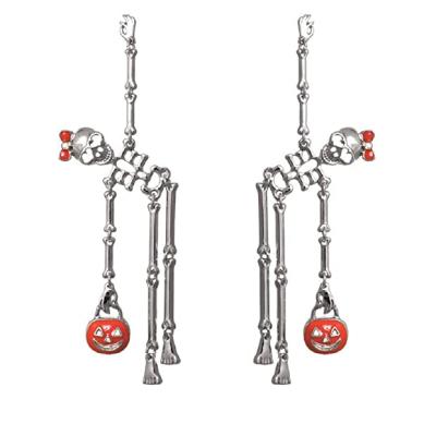 China Skeleton Joints Fashion Bracelet Jewelry 2021 Hot Selling Women Dangle Long Earrings Halloween Costume Accessories for sale