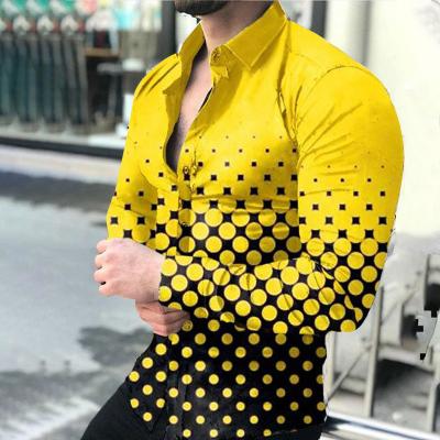 China Anti-pilling Mens Designer Shirts Plus Size Vintage Buttons Gent's Long Sleeve Luxury Mens Shirts Dress Shirt for sale