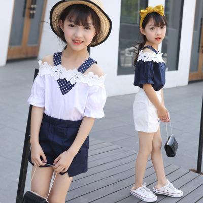 China Hot Sale Fashion Summer Cotton Kids Casual Girls Clothes Sets Teenage Girls Clothes Ages 4-14 Years for sale