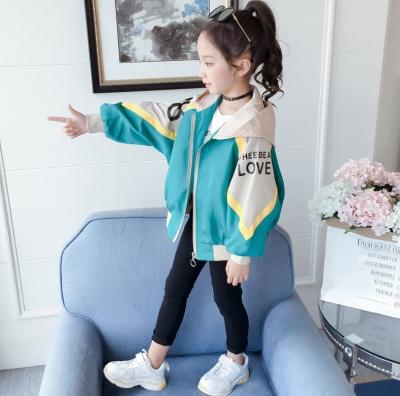 China Kids Clothing Girl's Jacket Breathable Spring And Autumn Style Casual Cute Hooded Kids Coat For Teenage Girls Clothes for sale