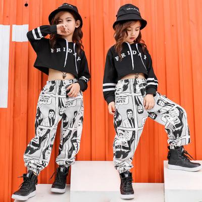 China Children's Clothing Sets High Quality Fashion Hip Hop Character Clothes Baby Clothing Cool Performance Costume For Teenage Girls Kids Clothes for sale