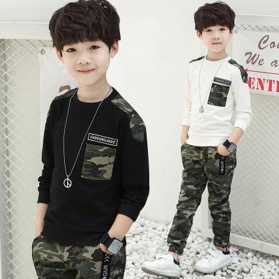 China Camouflage Kids Clothing Spring Autumn Long Sleeve Kids Clothing Set For Boy Girls Teen Clothing for sale