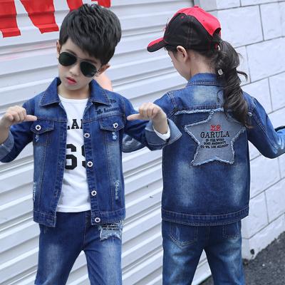 China Korean Breathable Wholesale 3PCS Drop Clothes Fashion Teen Children's Clothing Denim Suit For Boys 4 To 12 Years for sale