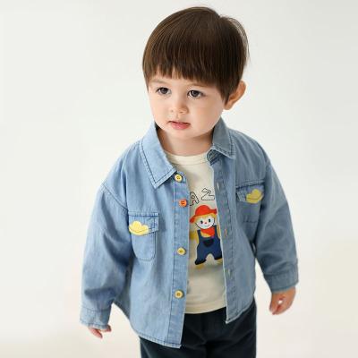 China Breathable Cotton Children's Long Sleeve Autumn Winter Baby Shirt Baby Cardigan Fashion Bottom Shirt For Boy for sale