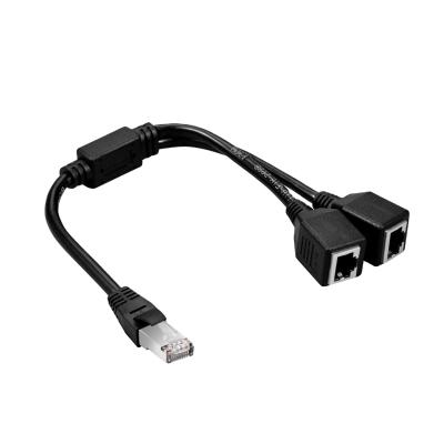 China Microphone And Other Equipment Connection Male Two RJ45 To Female Type 7 Network Cables RJ45 1/2 Ethernet LAN Network Adapter Cable for sale