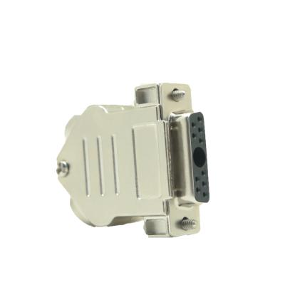 China Customized Computer Mechanical Hardware And So On D-SUB Video 9pin Metal Hood 45/75 Degree Two D-sub Outlets Connection Male Female Connector for sale