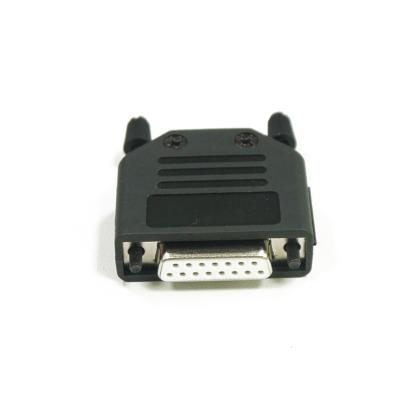 China > 40dB between 30MHz & 1GHz Hot Sale DB15 Black Plastic Male And D-Sub Female Cable Connector 15Pin Backshells for sale