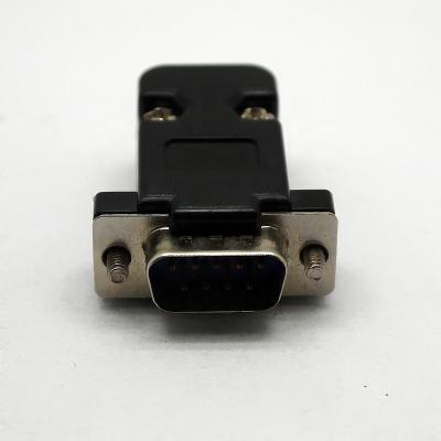 China Automotive Flexible D-sub 9pin Adapter Connector 180 Degree DB9 Plastic Hood for sale