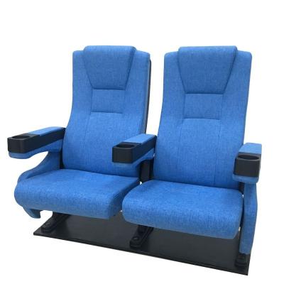 China USIT UA-638E-19 Contemporary Cinema Chairs Blue Fabric Indoor Home Theater Chairs, Commercial Home Theater Furniture Furniture 6 Seats/Row for sale