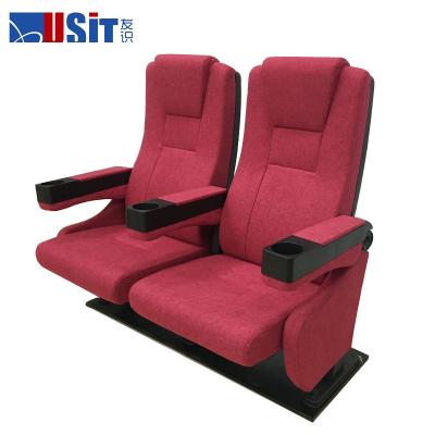 China For home cinema/theater USIT UA-638E-13 audience red fabric back seat cinema fixed chair in stock for sale for sale