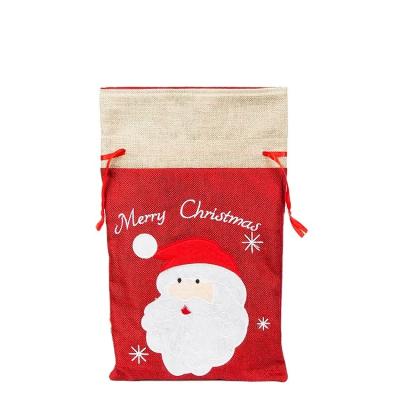 China Internal View New Children's Christmas Gift Embroidery Gift Canvas Bag for sale