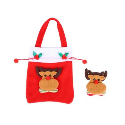 China Newest Christmas Gift Bag Snowman Snowflake Fawn Knitted Candy Bag Christmas Wrapping for sale