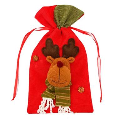 China 2021 New Santa Claus Drawstring Storage Bag Children's Three-Dimensional Candy Bag Doll Bag for sale