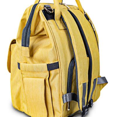 China Hot Sale 2021 Water Proof Large Storage Diaper Bag Multifunctional Diaper Bag Travel Comfy Yellow Diaper Bag for sale