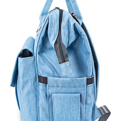 China Water Proof Convertible And Expandable Diaper Backpack Waterproof Blue Large Capacity Fashion Diaper Backpack for sale