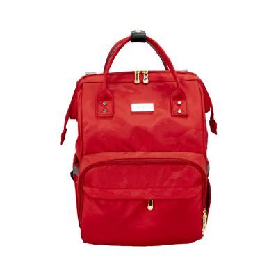 China Large Capacity Hot Waterproof Multifunctional Travel Water Resistant Custom Sale Red Diaper Backpack for sale