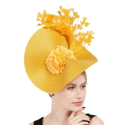 China SY00002 fashion fashion new quality flowers style high straw celebrities temperament festival gift hat headband wholesale for sale