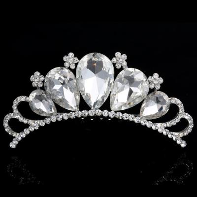 China Simple Princess Rhinestone Crown Tuck Comb Tiaras Small Headwear factory style HG039 for sale