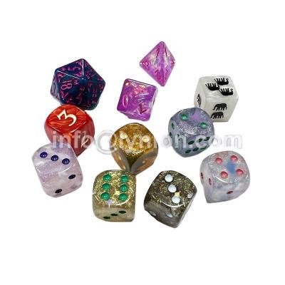 China Plastic Custom Game Die Cuts OEM Board Game Die Cuts Multicolor Acrylic Dies 12MM/16MM/18MM/20MM for sale