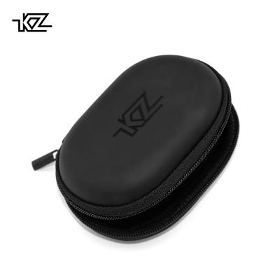 China Oval Logo Bluetooth Earphone Accessories Portable PU Zipper Storage Box for sale