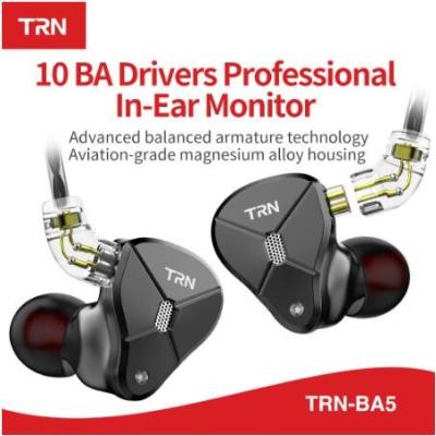 China TRN BA5 10BA In Ear Earphone Monitor Units 2 Pin Interface DJ HIFI Earplug For Running for sale