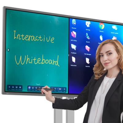 China Soft Writing Low Handing 55 65 75 86 98 Inch Panel Smart Whiteboard Touch Screen Display Teaching Machine for sale