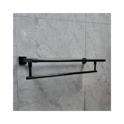 China Fashion Factory Sale Bathroom Black Wall Foldable Golden Driftwood With A Bar Towel Shelf for sale