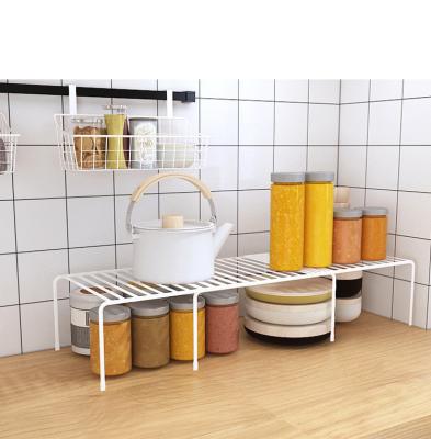 China Single Room Stored Be Care Expandable Stack Cabinet Counter Kitchen Shelf Able Organizer for sale