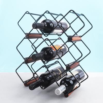 China Wholesale Price Sustainable 5 Wall Mount Set W Shelv Wooden Stackable Wine Rack Storage Rack for sale