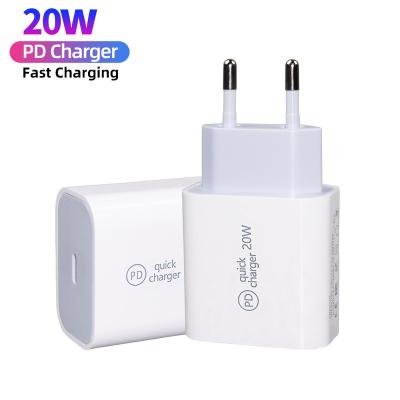 China Mobile Phone 20W Palladium Charging Power Supply Fast Type C and USB C Wall Charger 20 Watt Power Adapter For iPhone 11 12 13 for sale