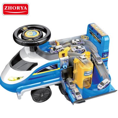 China Ride On Toy Zhorya Story Machine Train Series Toy Child Electric Multifunctional Ride On Car Slotting Toys With Cool Light for sale